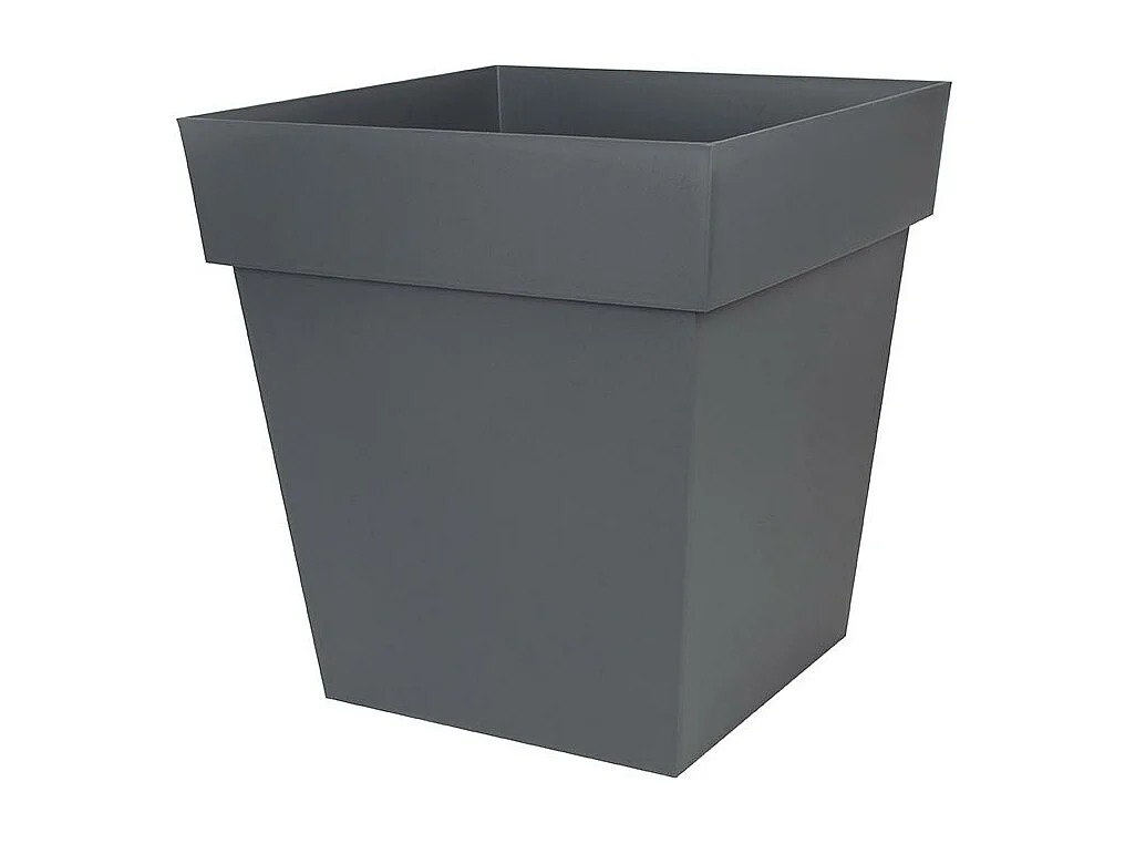 Pot de fleur carré Toscane 49,5 x H.52,5 cm - Gris anthracite - Eda