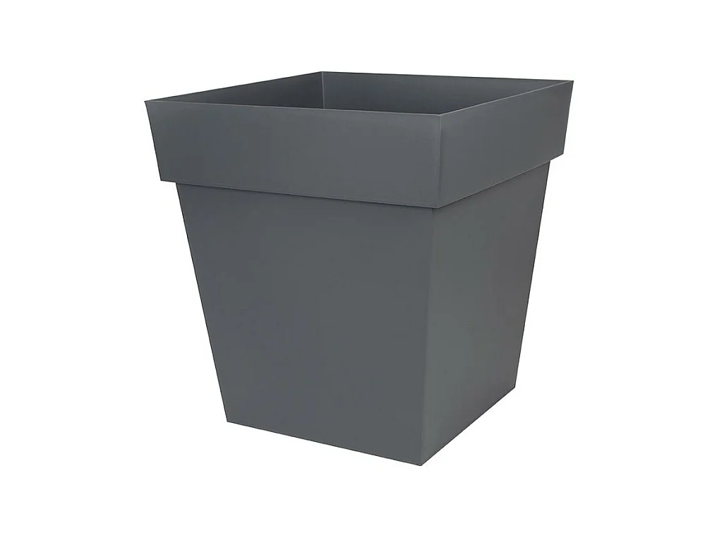 Pot de fleur carré Toscane 49,5 x H.52,5 cm - Gris anthracite - Eda
