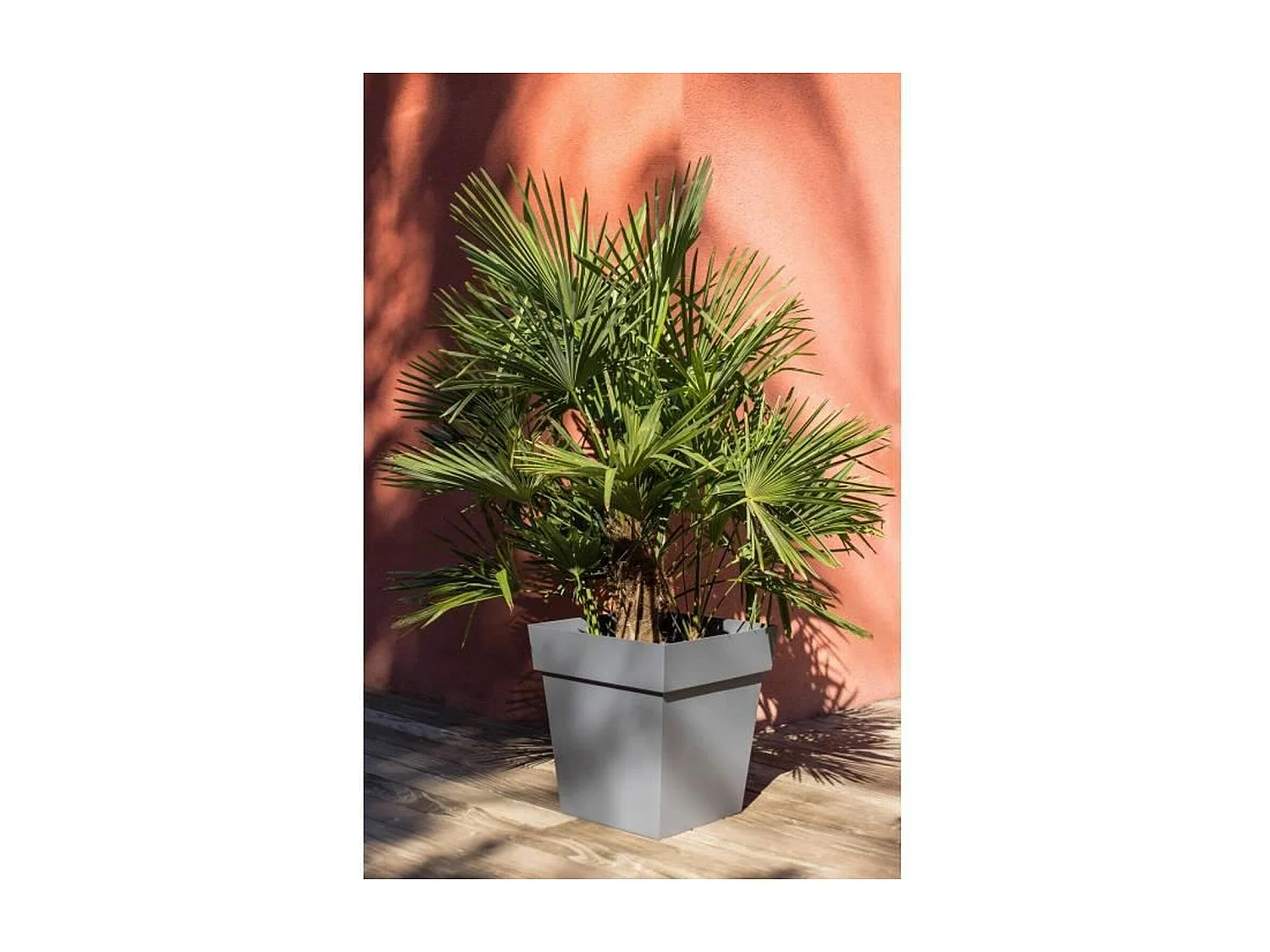 Vierkante bloempot Toscane 49,5 x H.52,5 cm - Antraciet grijs - Gemaakt in Frankrijk