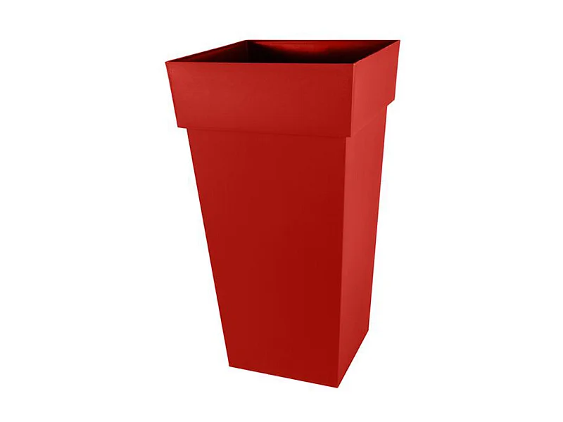 Pot de fleur carré Toscane 39 x H.65 cm - Rouge rubis - Eda