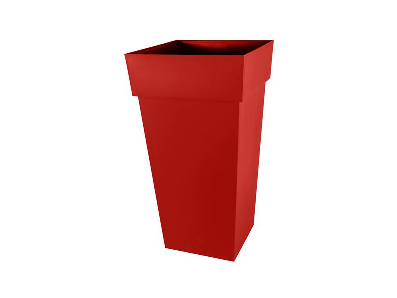 Pot de fleur carré Toscane 39 x H.65 cm - Rouge rubis - Eda