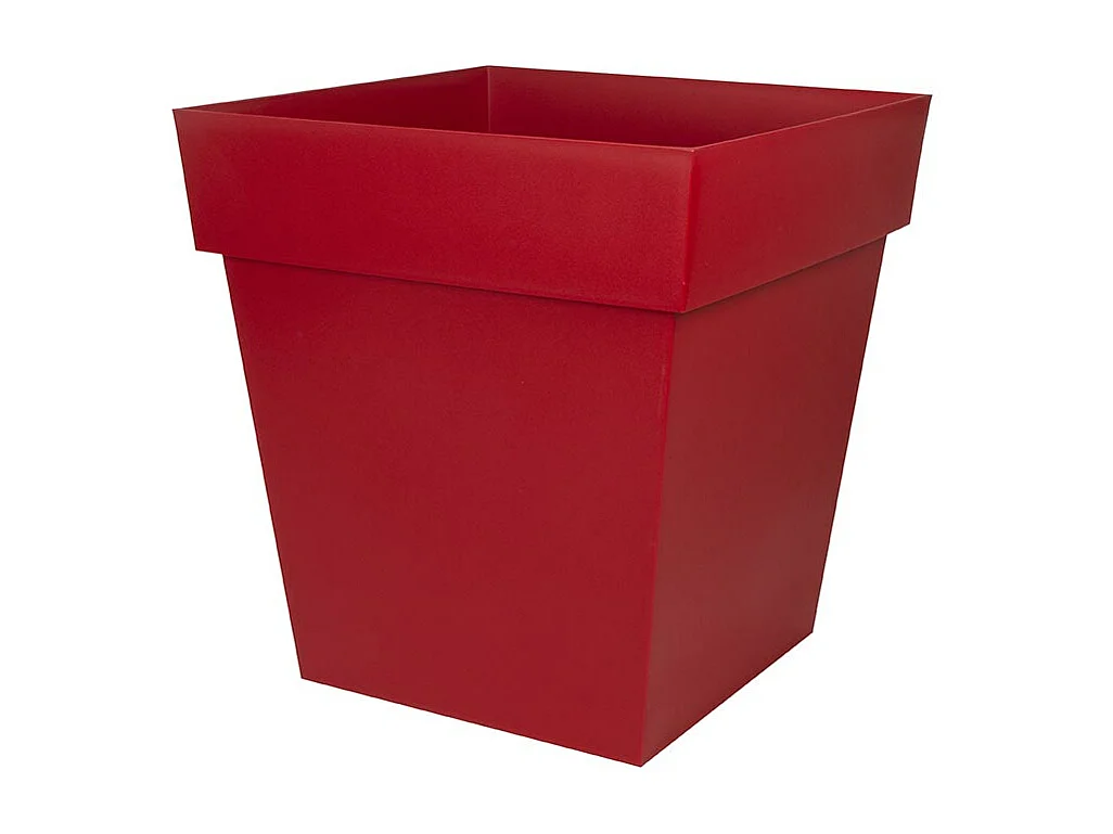 Pot de fleur carré Toscane 49,5 x H.52,5 cm - Rouge rubis - Eda
