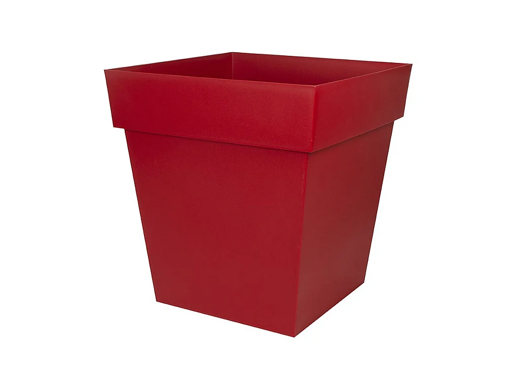 Pot de fleur carré Toscane 49,5 x H.52,5 cm - Rouge rubis - Eda