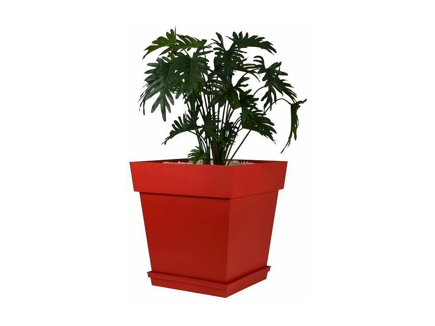 Vierkante bloempot Toscane 49,5 x H.52,5 cm - Robijnrood - Gemaakt in Frankrijk