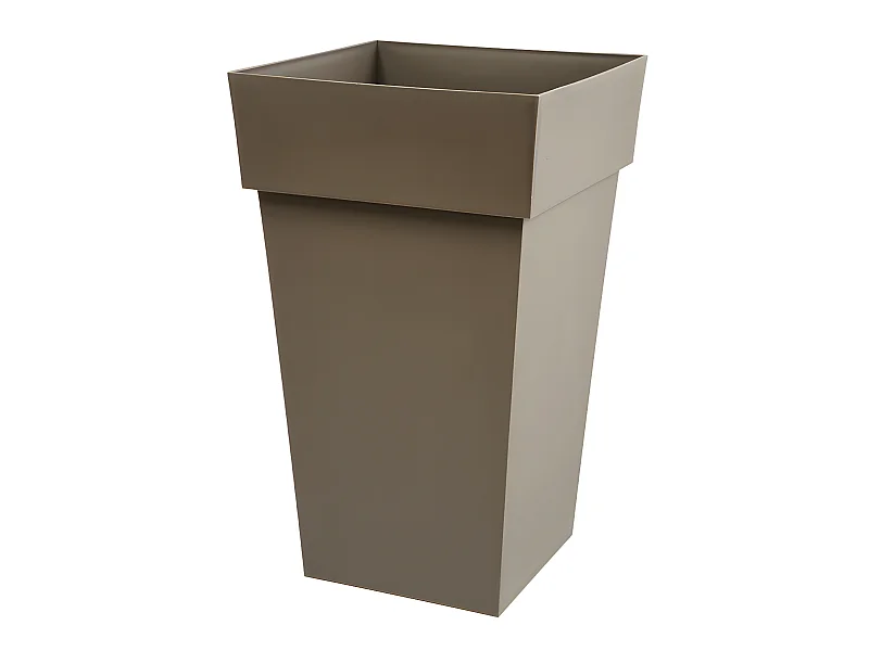 Eckiger Blumentopf Toscana 39 x H.65 cm - Taupe - Robust und langlebig