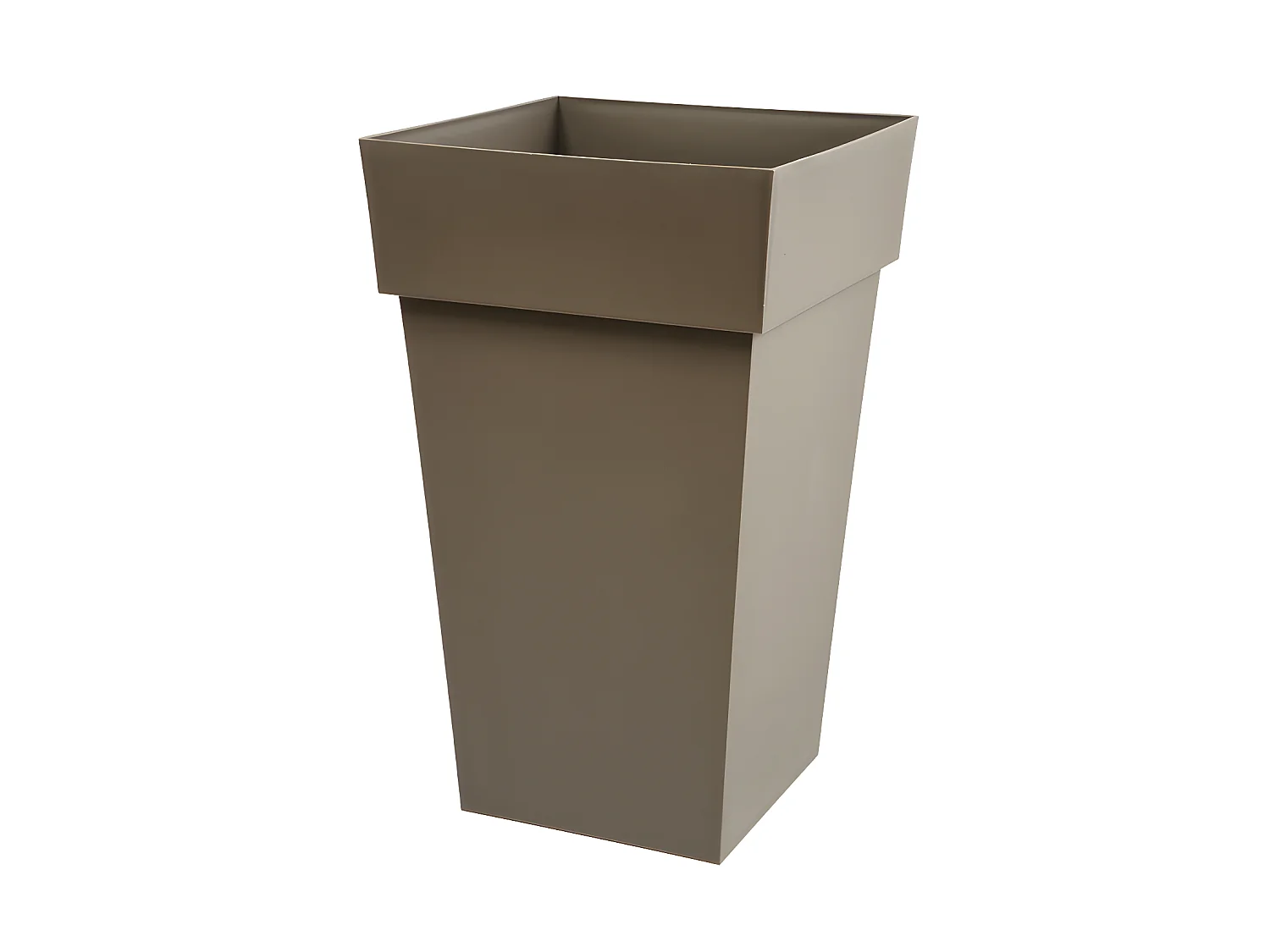 Pot de fleur carré Toscane 39 x H.65 cm - Taupe - Eda