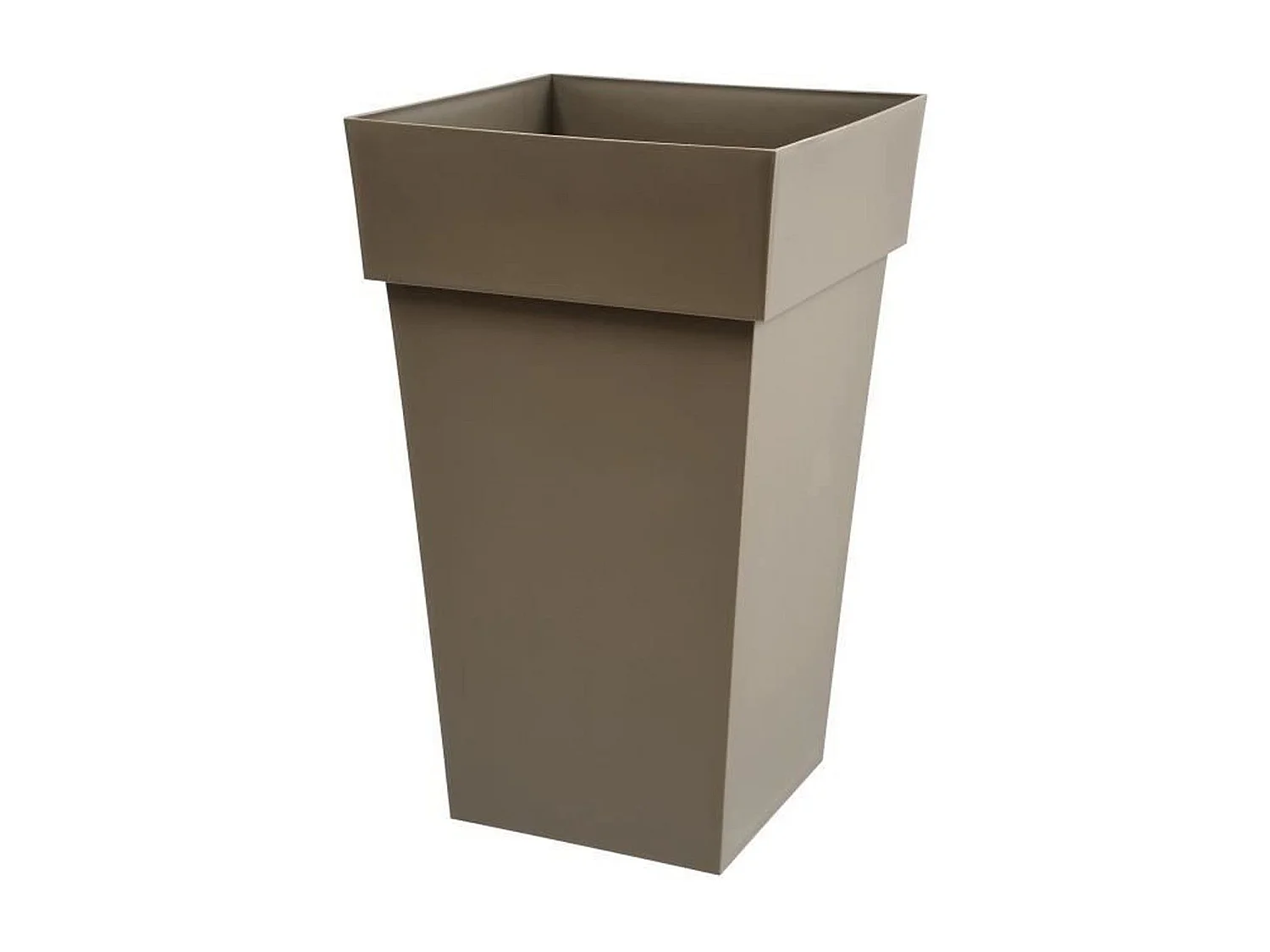 Eckiger Blumentopf Toscana 39 x H.65 cm - Taupe - Robust und langlebig