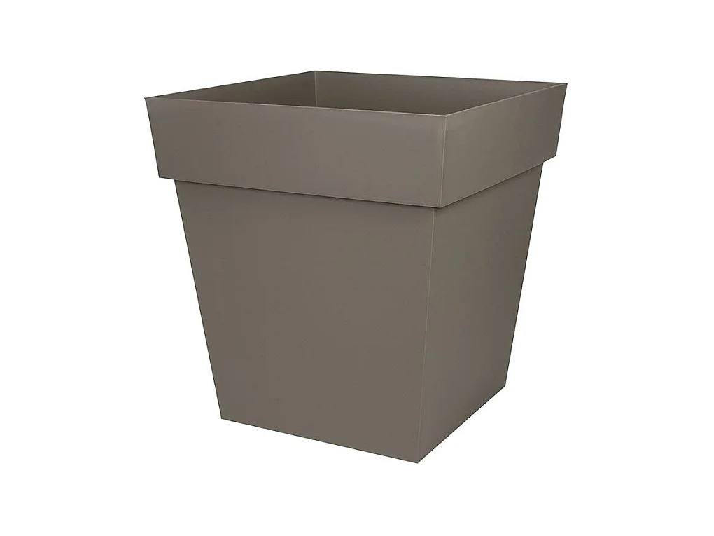 Pot de fleur carré Toscane 49,5 x H.52,5 cm - Taupe - Eda
