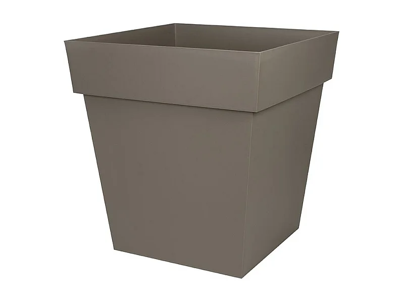 Pot de fleur carré Toscane 49,5 x H.52,5 cm - Taupe - Eda