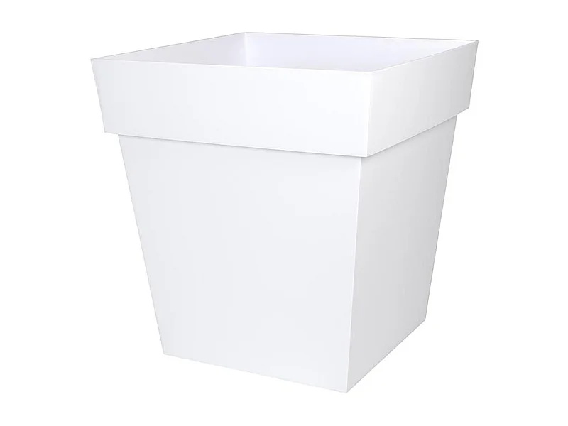 Pot de fleur carré Toscane 49,5 x H.52,5 cm - Blanc - Eda