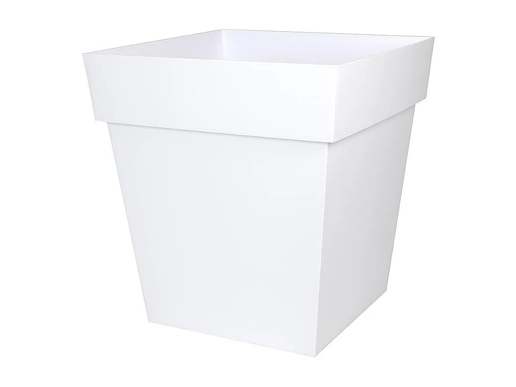 Pot de fleur carré Toscane 49,5 x H.52,5 cm - Blanc - Eda