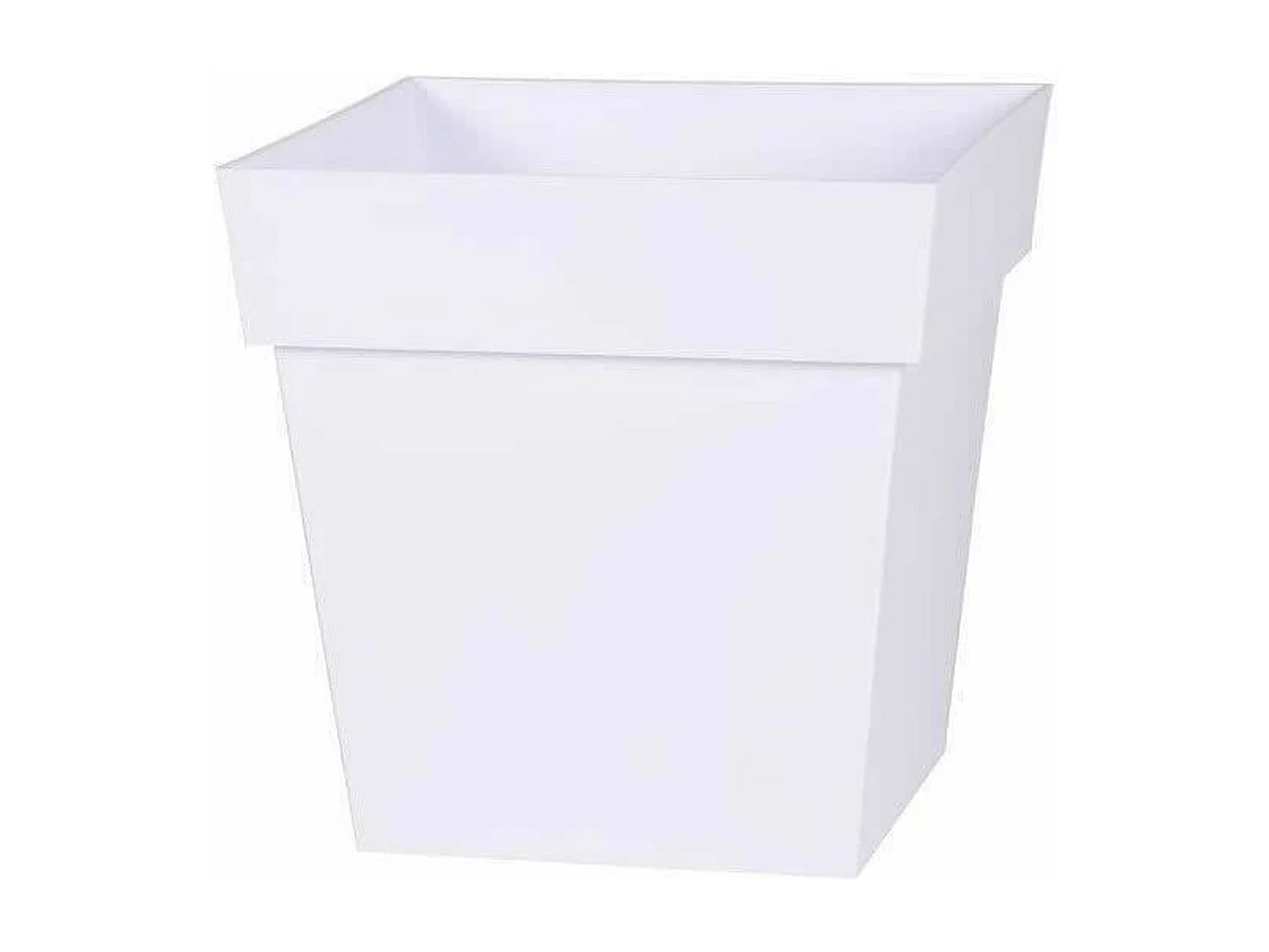 Pot de fleur carré Toscane 49,5 x H.52,5 cm - Blanc - Eda