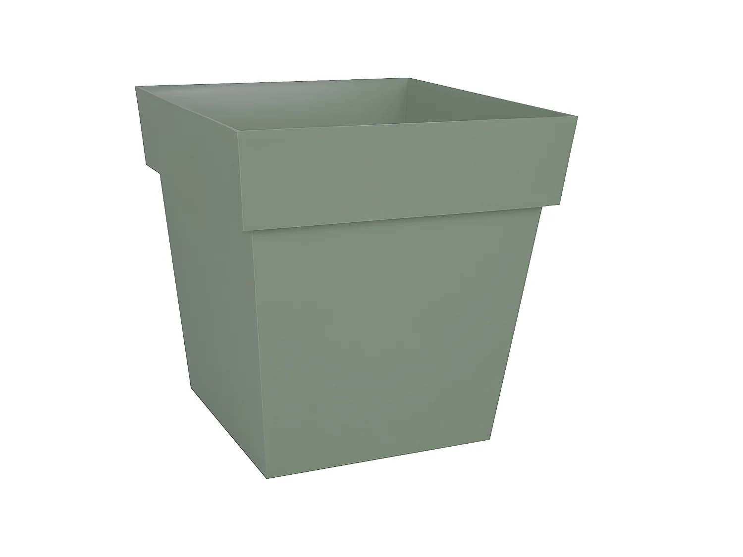 Pot de fleur carré en plastique Toscane 39 x H.39 cm vert laurier - Eda