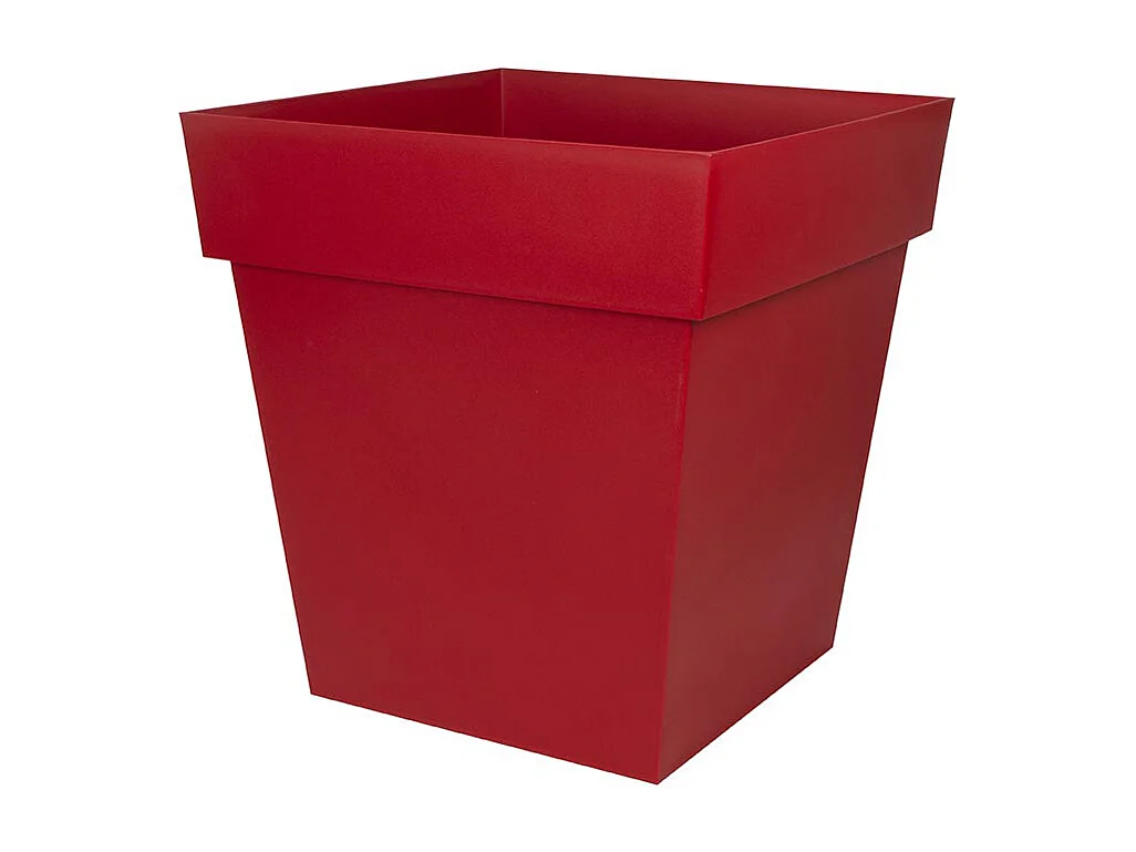 Toscane Vierkante Bloempot - 39 x 39 x Hoogte 39 cm - 38 L - Robijnrood