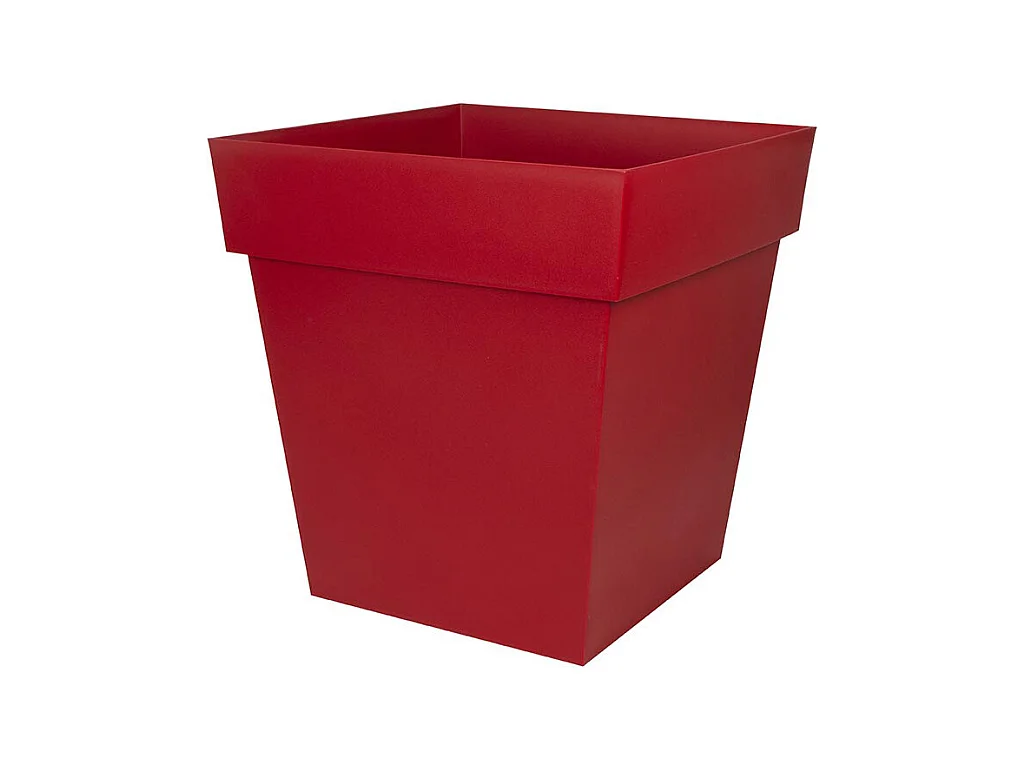 Pot de fleur carré Toscane 39 x H.39 cm - Rouge rubis - Eda