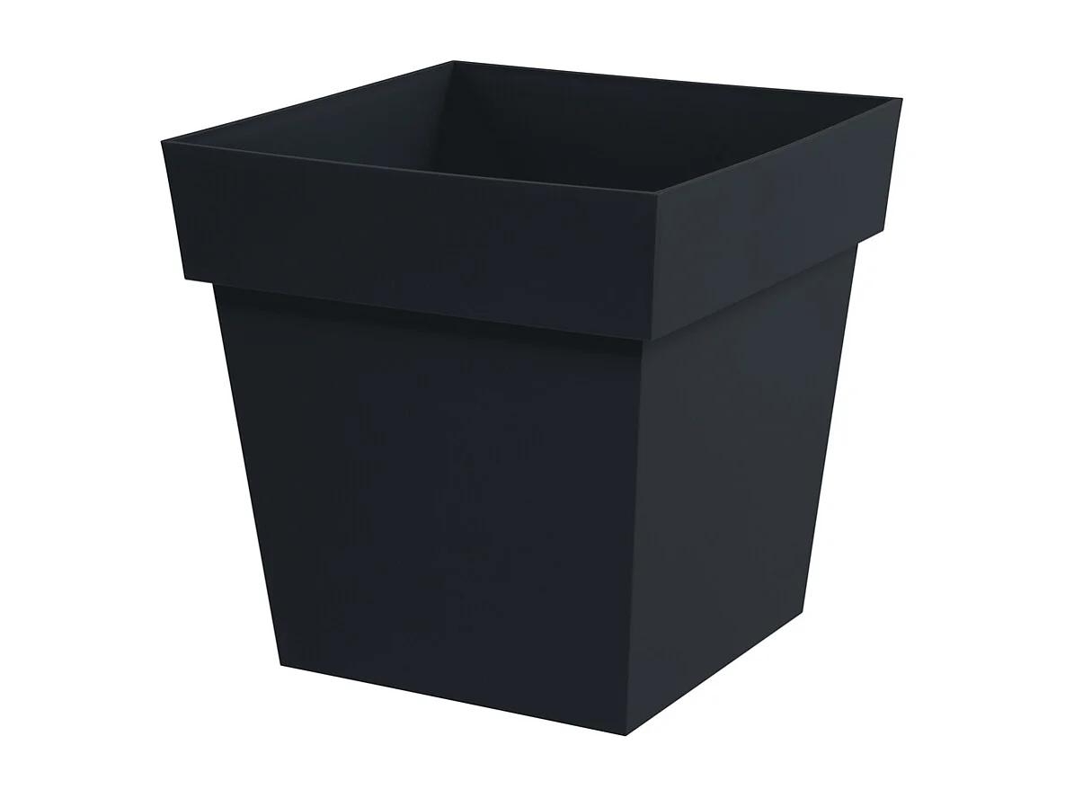 Pot de fleur carré Toscane 39 x H.39 cm - Anthracite - Eda