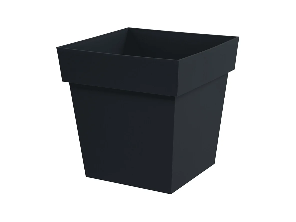 Pot de fleur carré Toscane 39 x H.39 cm - Anthracite - Eda