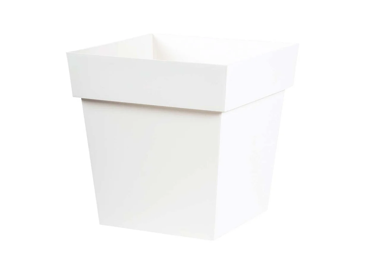 Pot de fleur carré Toscane 39 x H.39 cm - Blanc - Eda