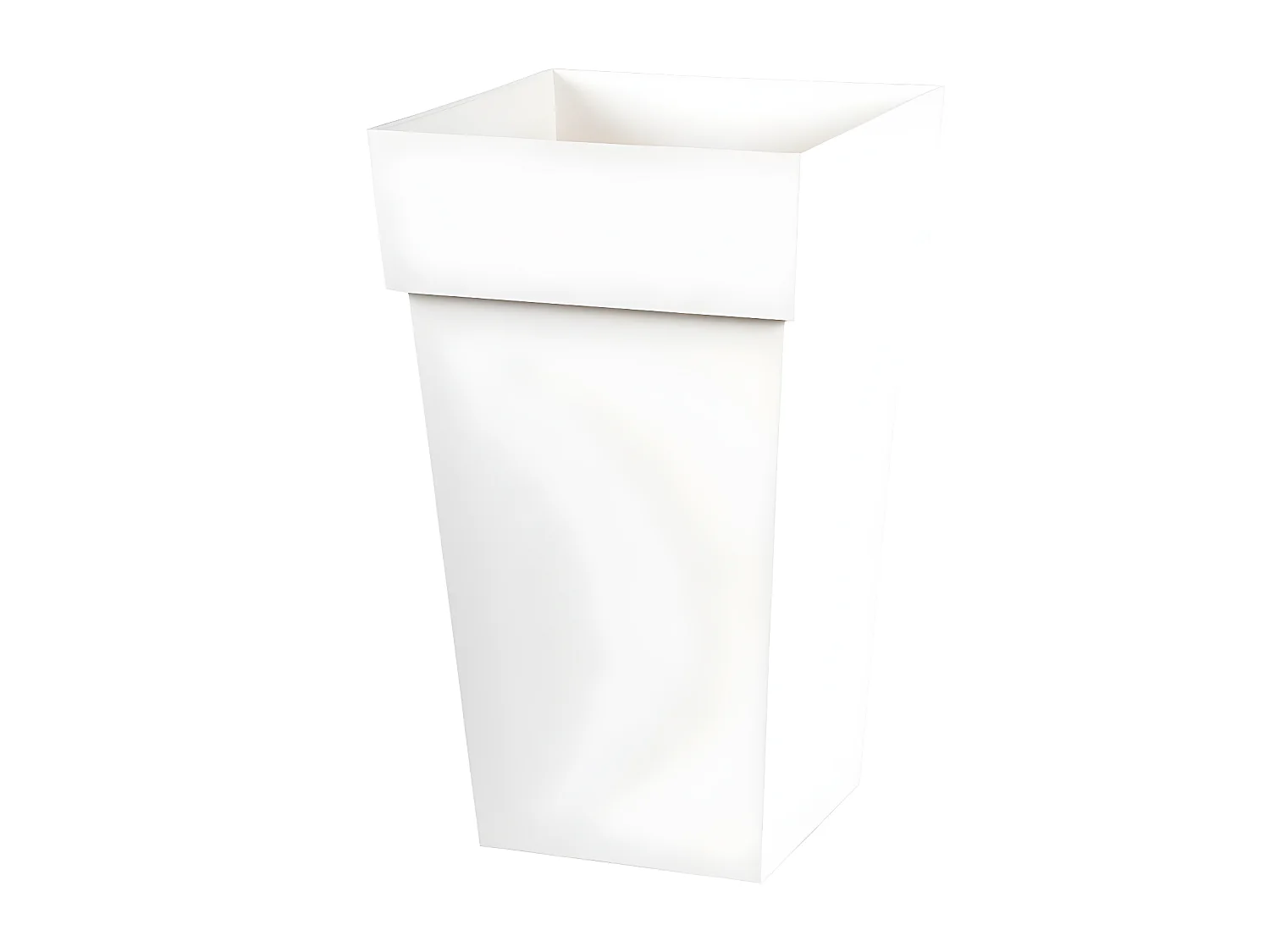 Pot de fleur carré Toscane 39 x H.65 cm - Blanc - Eda