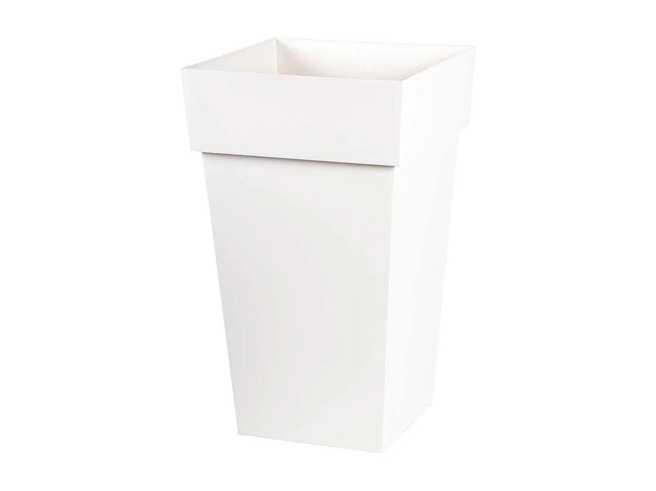 Pot de fleur carré Toscane 39 x H.65 cm - Blanc - Eda