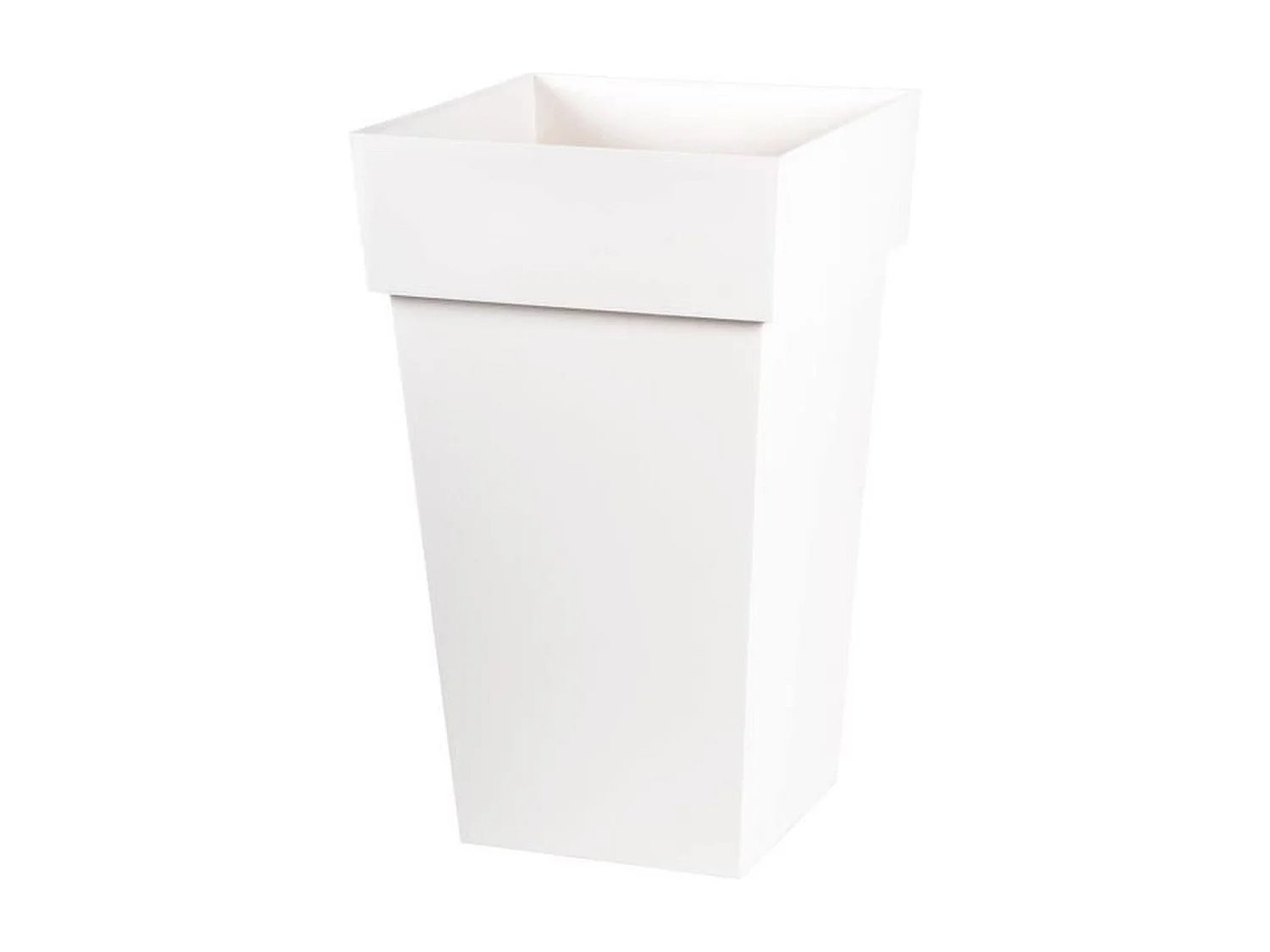 Pot de fleur carré Toscane 39 x H.65 cm - Blanc - Eda