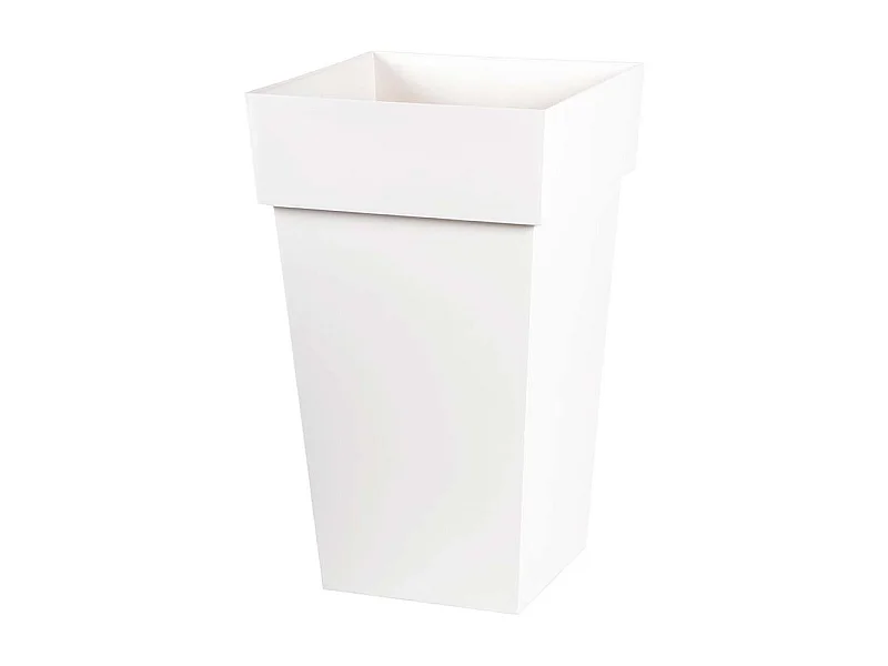 Pot de fleur carré Toscane 39 x H.65 cm - Blanc - Eda