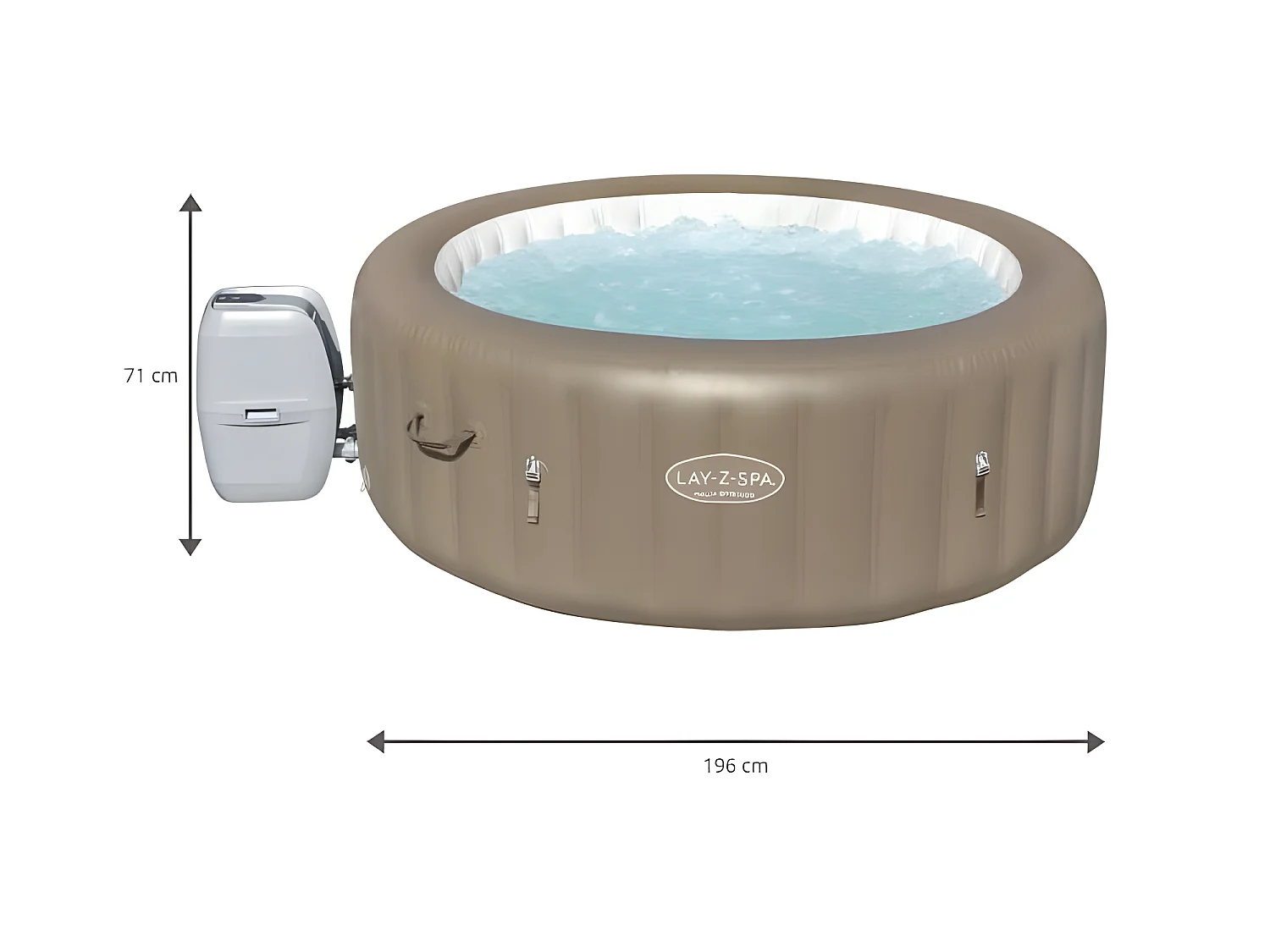 Spa Hinchable Bestway Lay-Z-Spa Palm Springs Ø196x71 cm para 4-6 Personas con Airjet y Cobertor