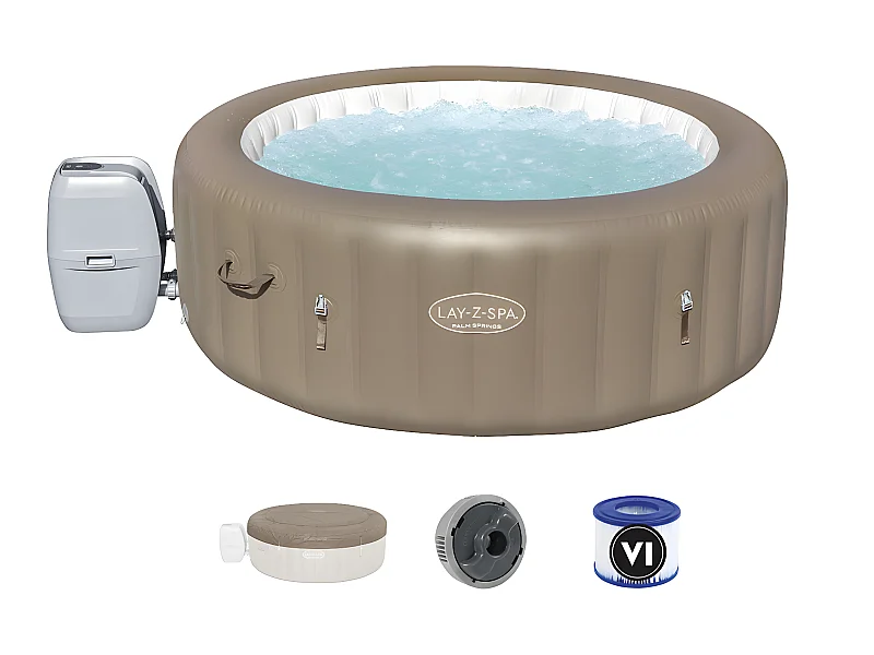 Spa gonflable Lay-Z-Spa Palm Springs rond Airjet 4/6 places - Bestway