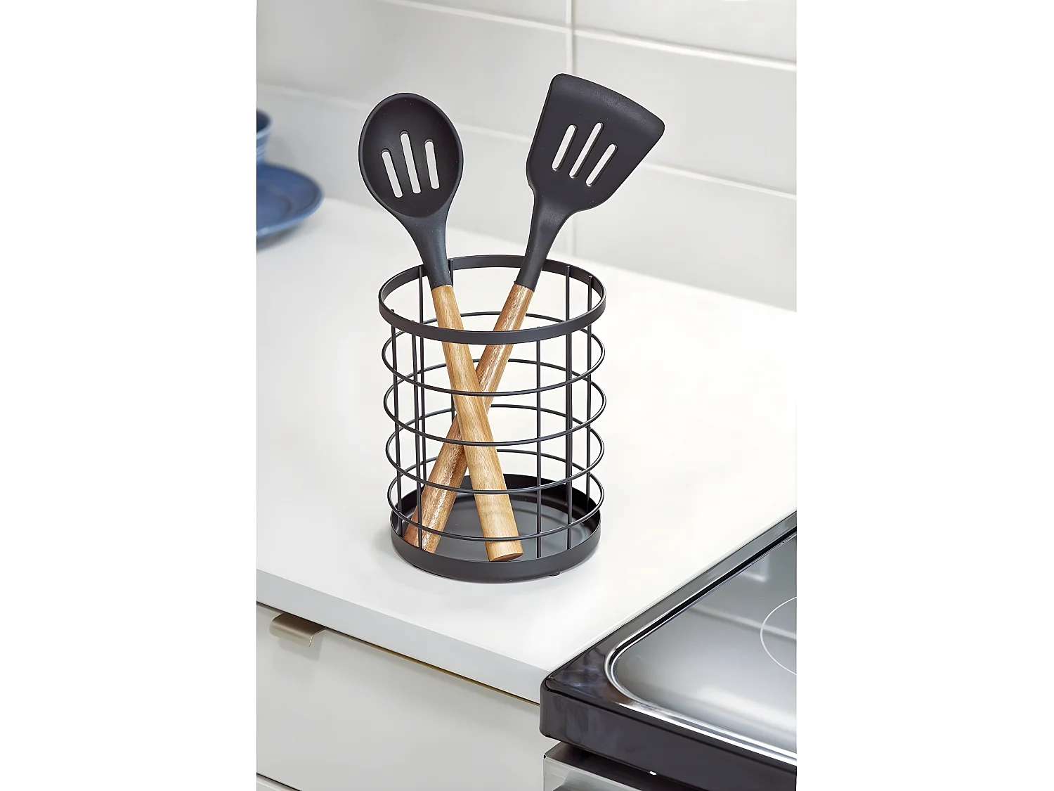 Pot pour ustensiles de cuisine en acier