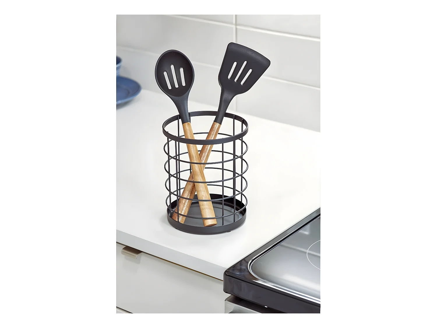 Pot pour ustensiles de cuisine en acier