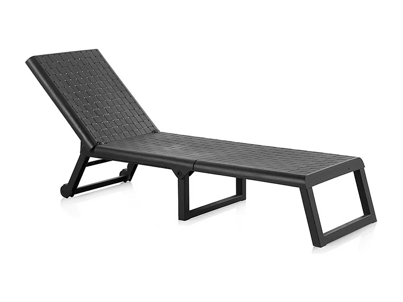 Chaise longue de jardin pliante avec roues Dream Wenge Sund, confortable et facile à transporter