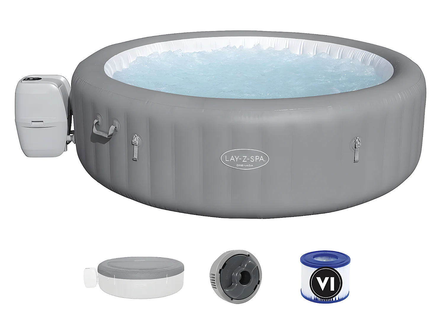 Spa gonflable Lay-Z-Spa Grenada rond Airjet 6/8 places - Bestway