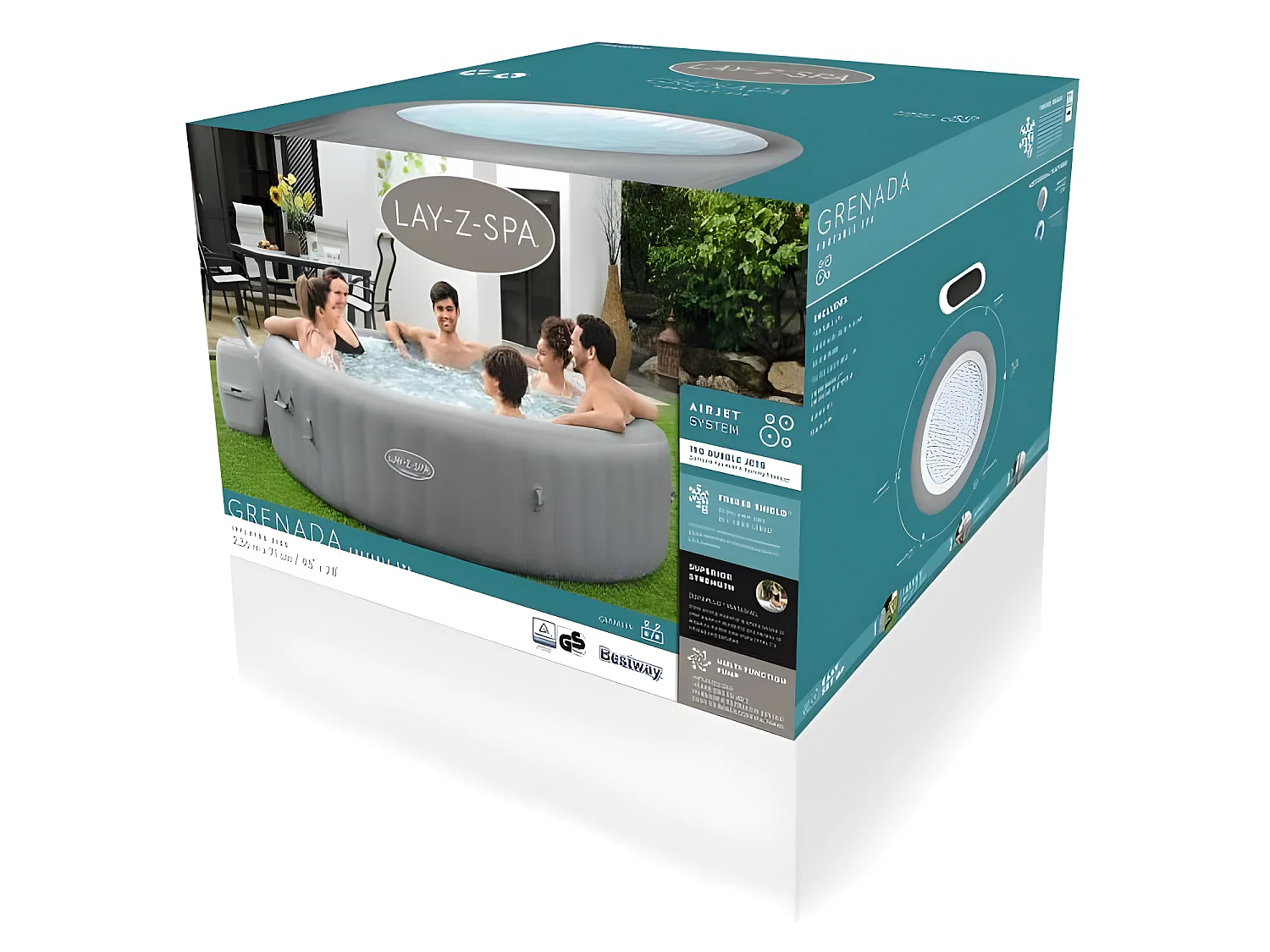 Spa gonflable Lay-Z-Spa Grenada rond Airjet 6/8 places - Bestway