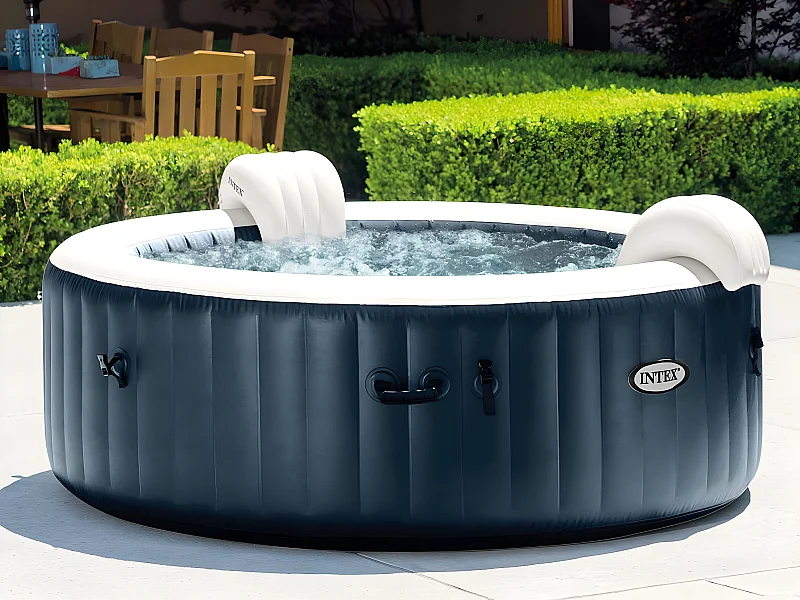 PureSpa Intex opblaasbaar zwembad 6 personen marineblauw