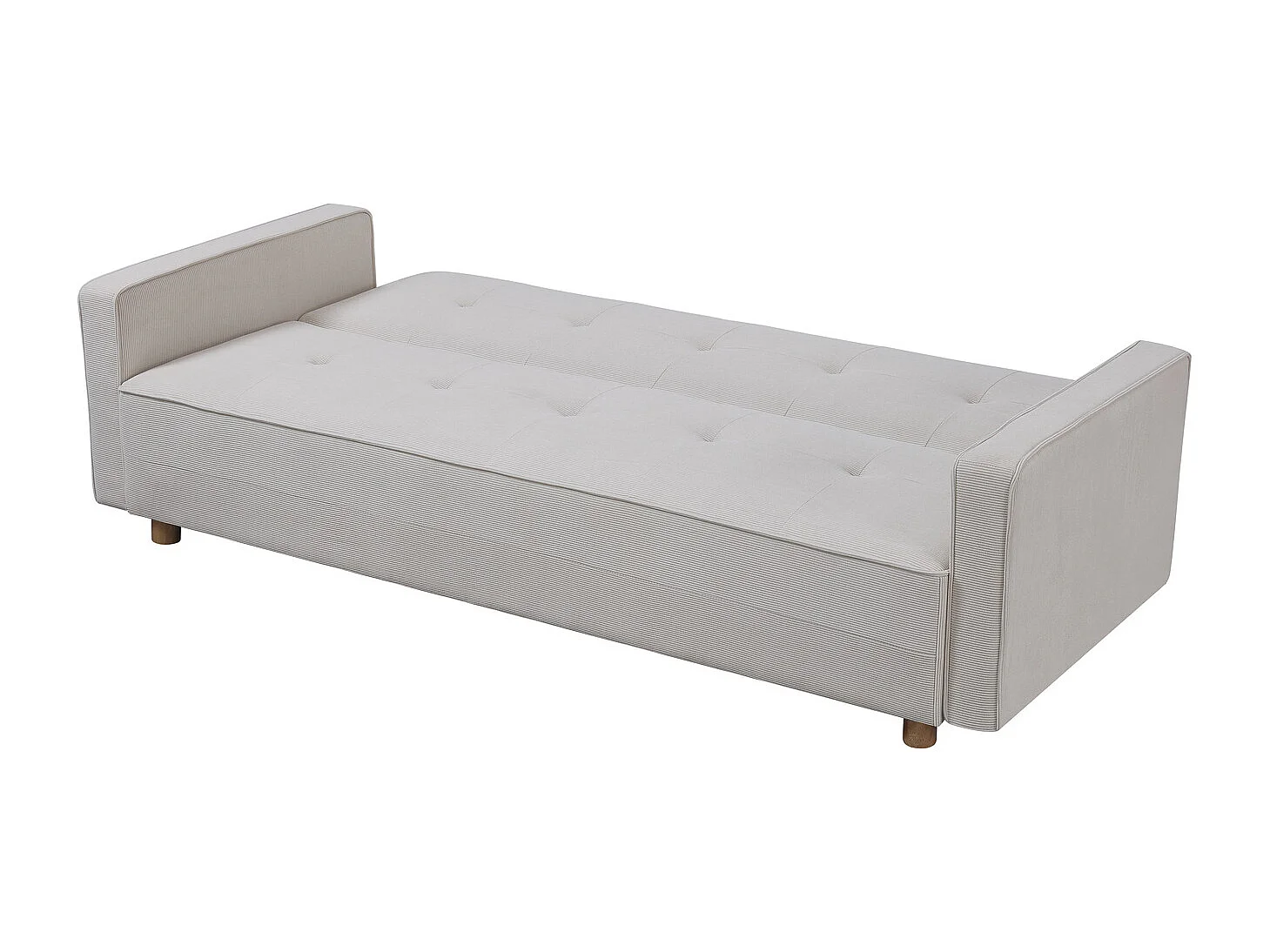 Canapé scandinave convertible 3 places en velours côtelé beige COPENHAGUE