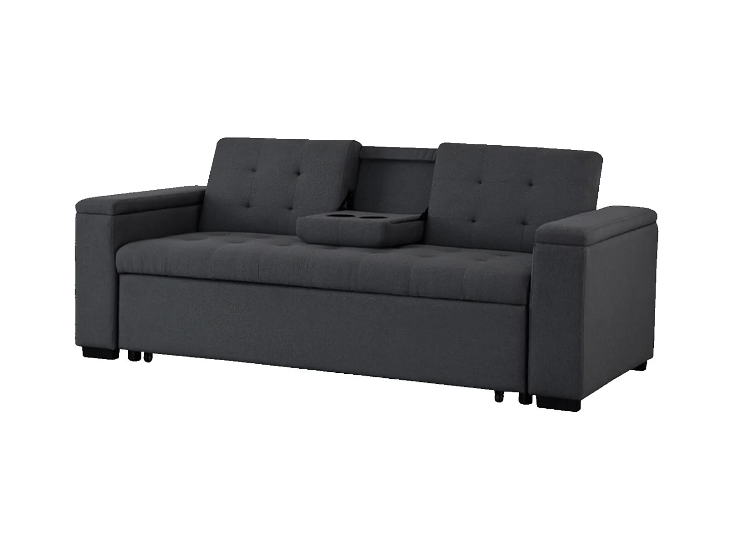 3-Sitzer Schlafsofa aus Stoff, dunkelgrau NOHO