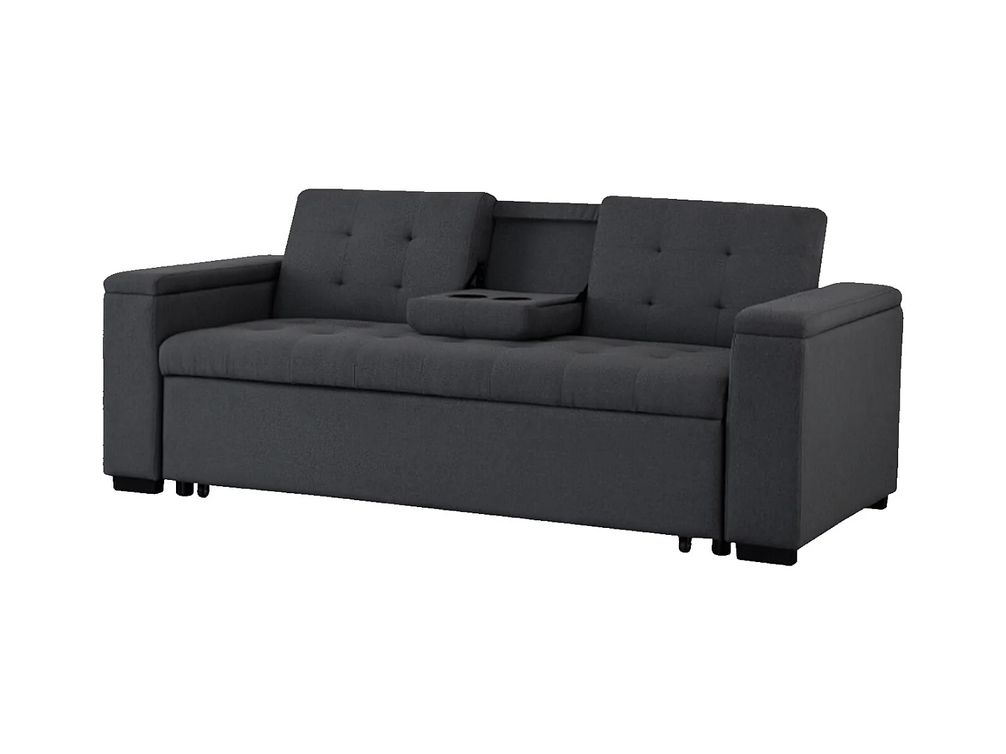 3-Sitzer Schlafsofa aus Stoff, dunkelgrau NOHO