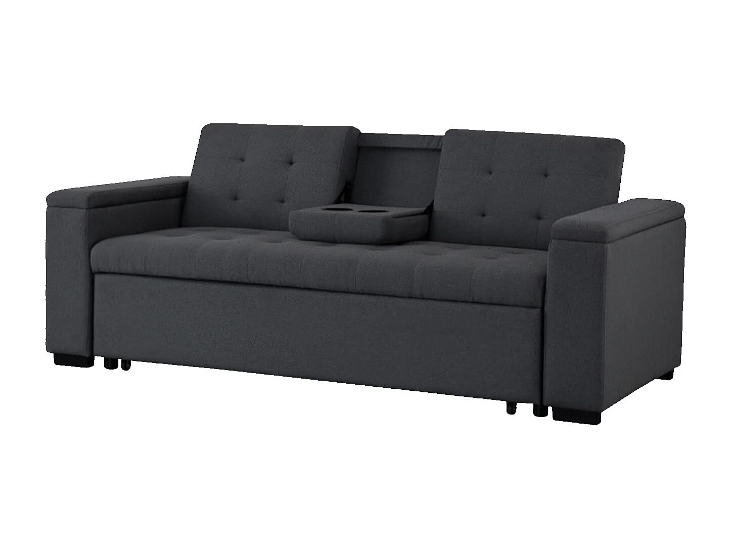 Canapé convertible 3 places en tissu gris foncé NOHO