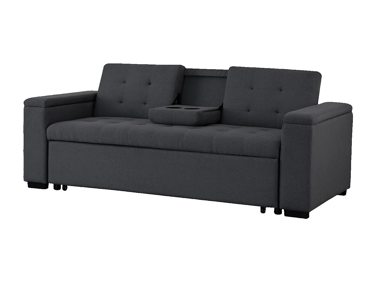 Canapé convertible 3 places en tissu gris foncé NOHO