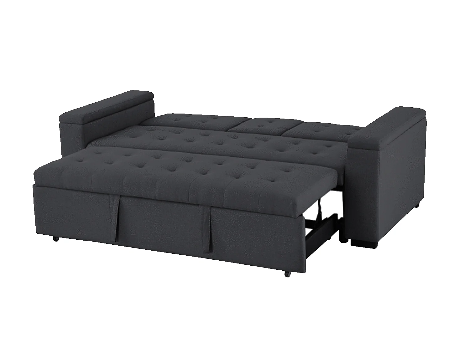 Canapé convertible 3 places en tissu gris foncé NOHO