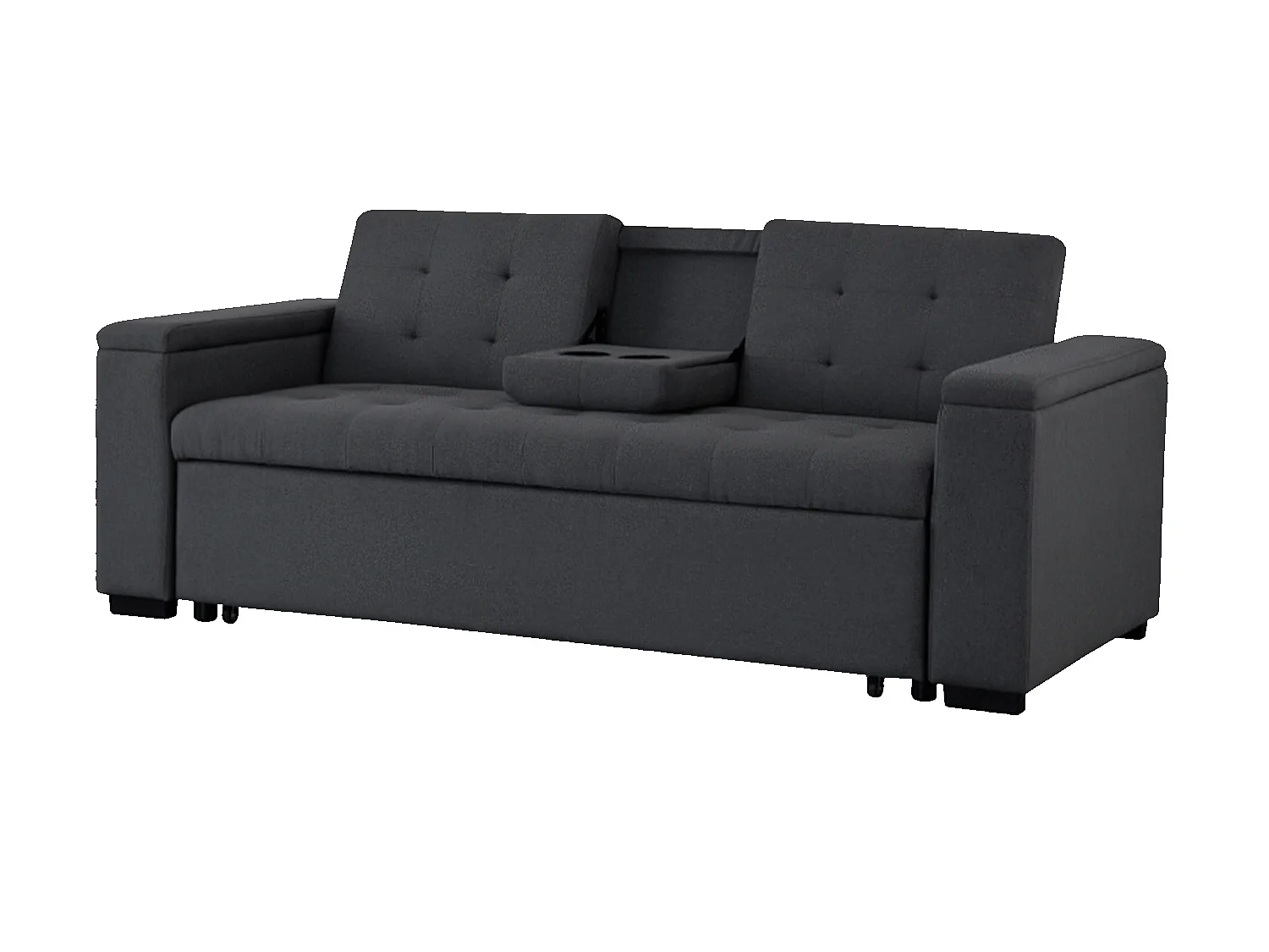 Canapé convertible 3 places en tissu gris foncé NOHO