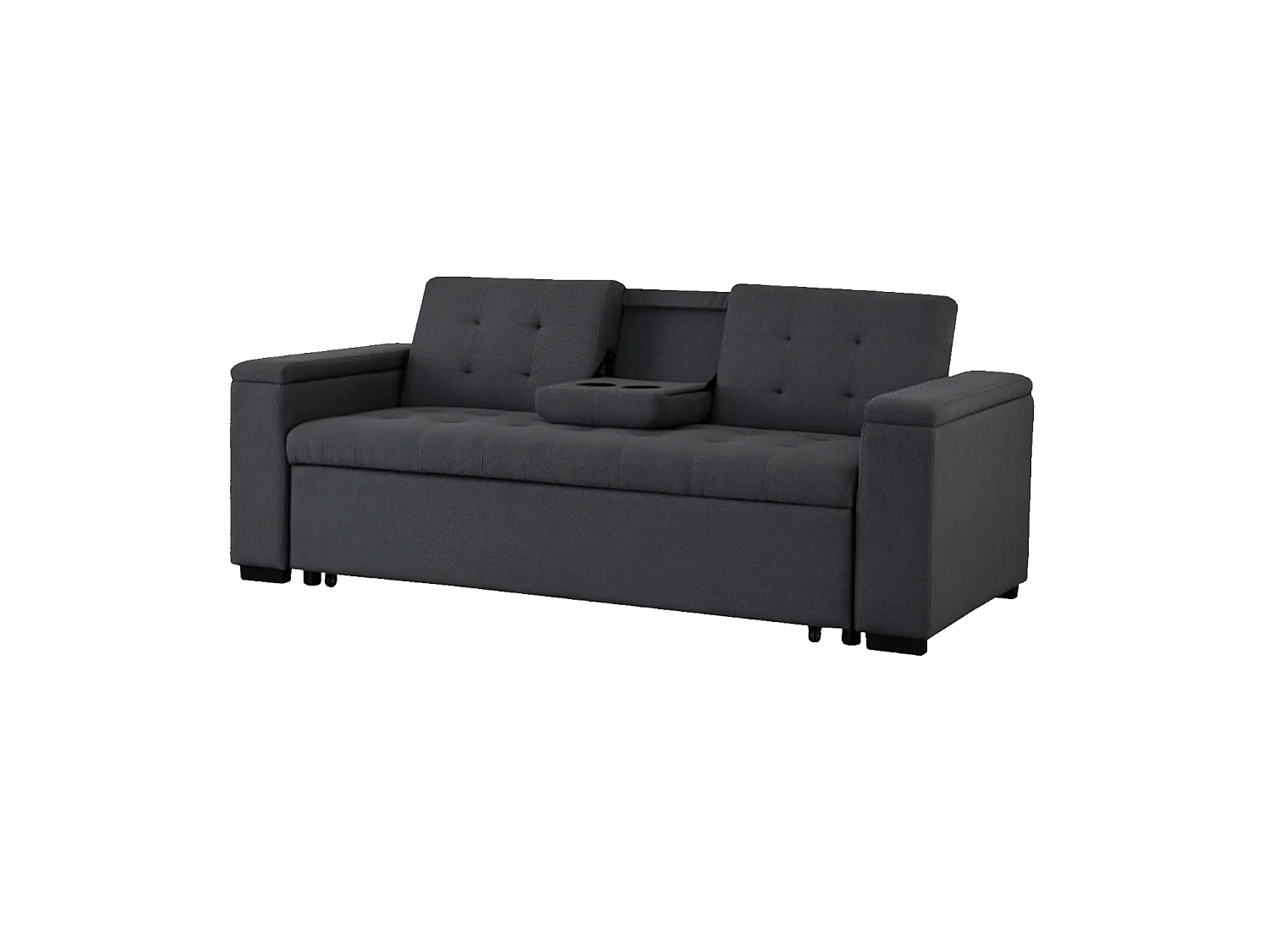 Canapé convertible 3 places en tissu gris foncé NOHO