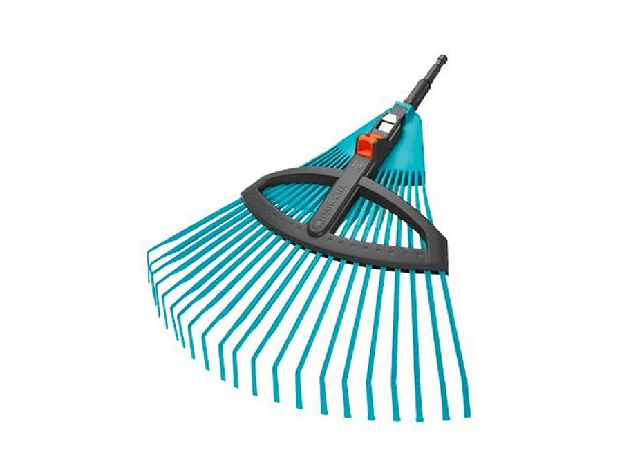 Balai a gazon réglable 35cm-52cm Combisystem - Plastique renforcé – 22 dents – Ratissage herbe – Garantie 25 ans