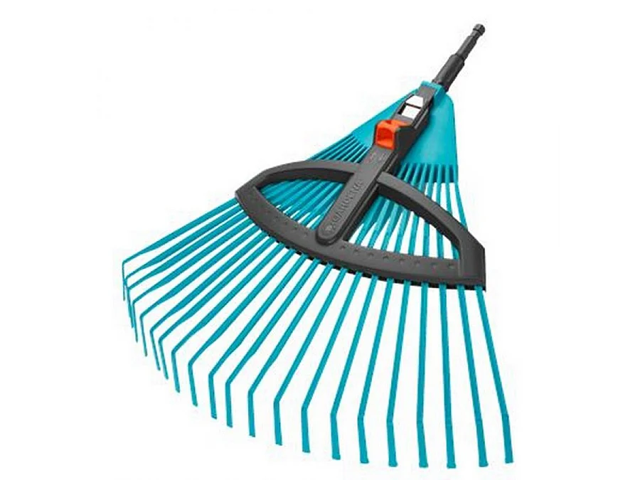 Balai a gazon réglable 35cm-52cm Combisystem - Plastique renforcé – 22 dents – Ratissage herbe – Garantie 25 ans