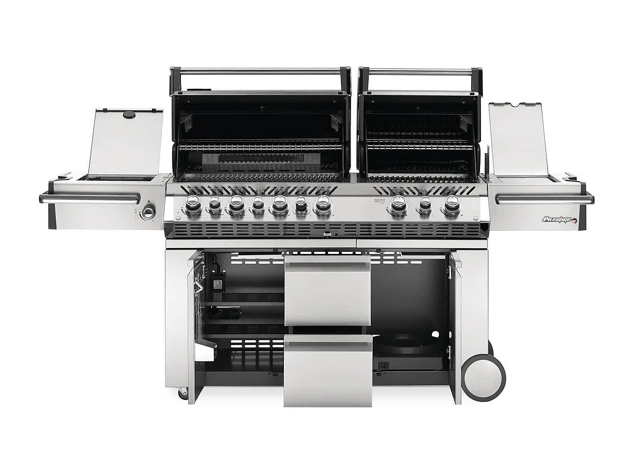 Barbecue à gaz Prestige Pro 825 4 brûleurs + 2 Sizzle Zone + brûleur arrière + fumoir - Napoleon