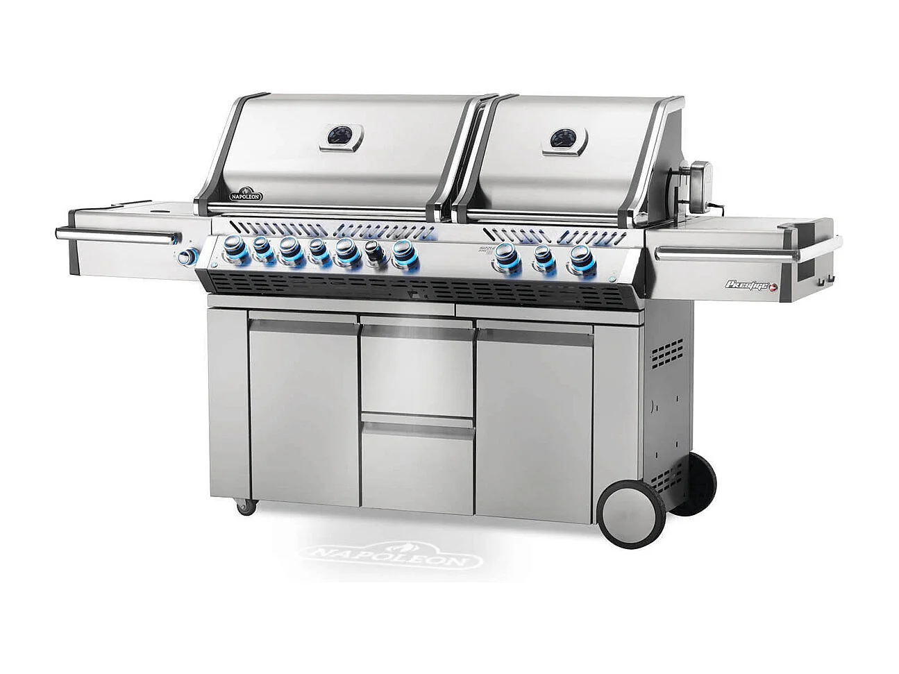 Barbecue à gaz Prestige Pro 825 4 brûleurs + 2 Sizzle Zone + brûleur arrière + fumoir - Napoleon