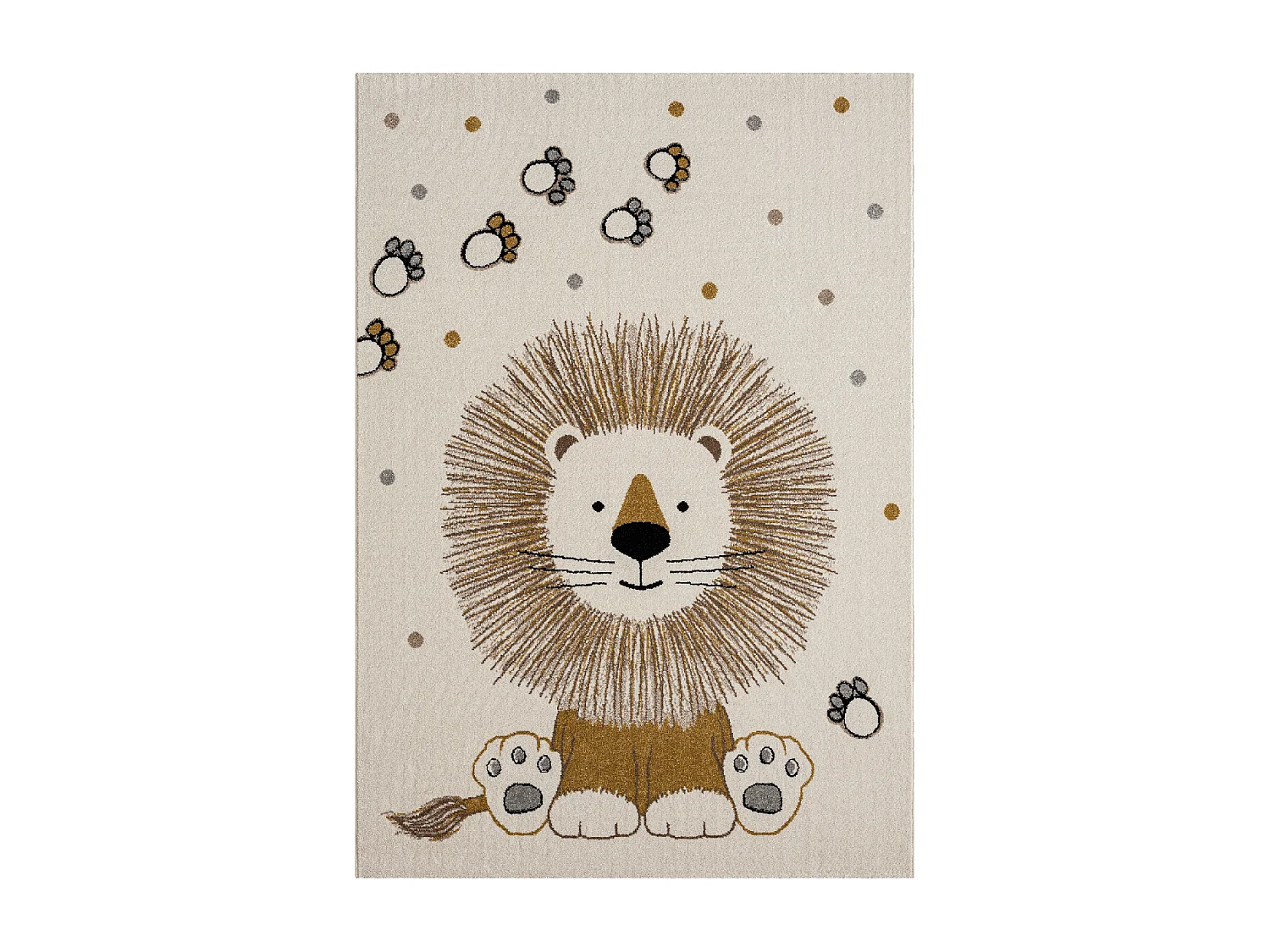 Tapis enfant 120x170 rectangle tissé crème motif animaux SWEETLION