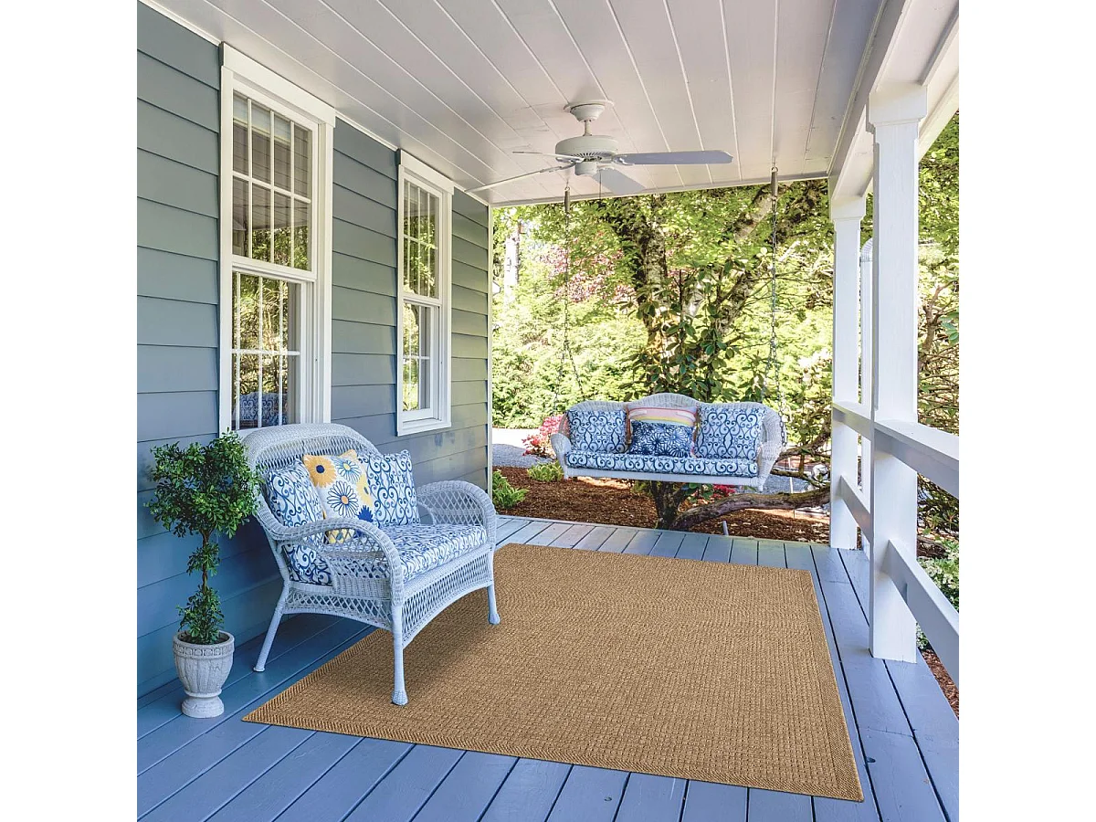 Tapis extérieur 80x150 tissé kilim marron LYN13 JUTE ART K