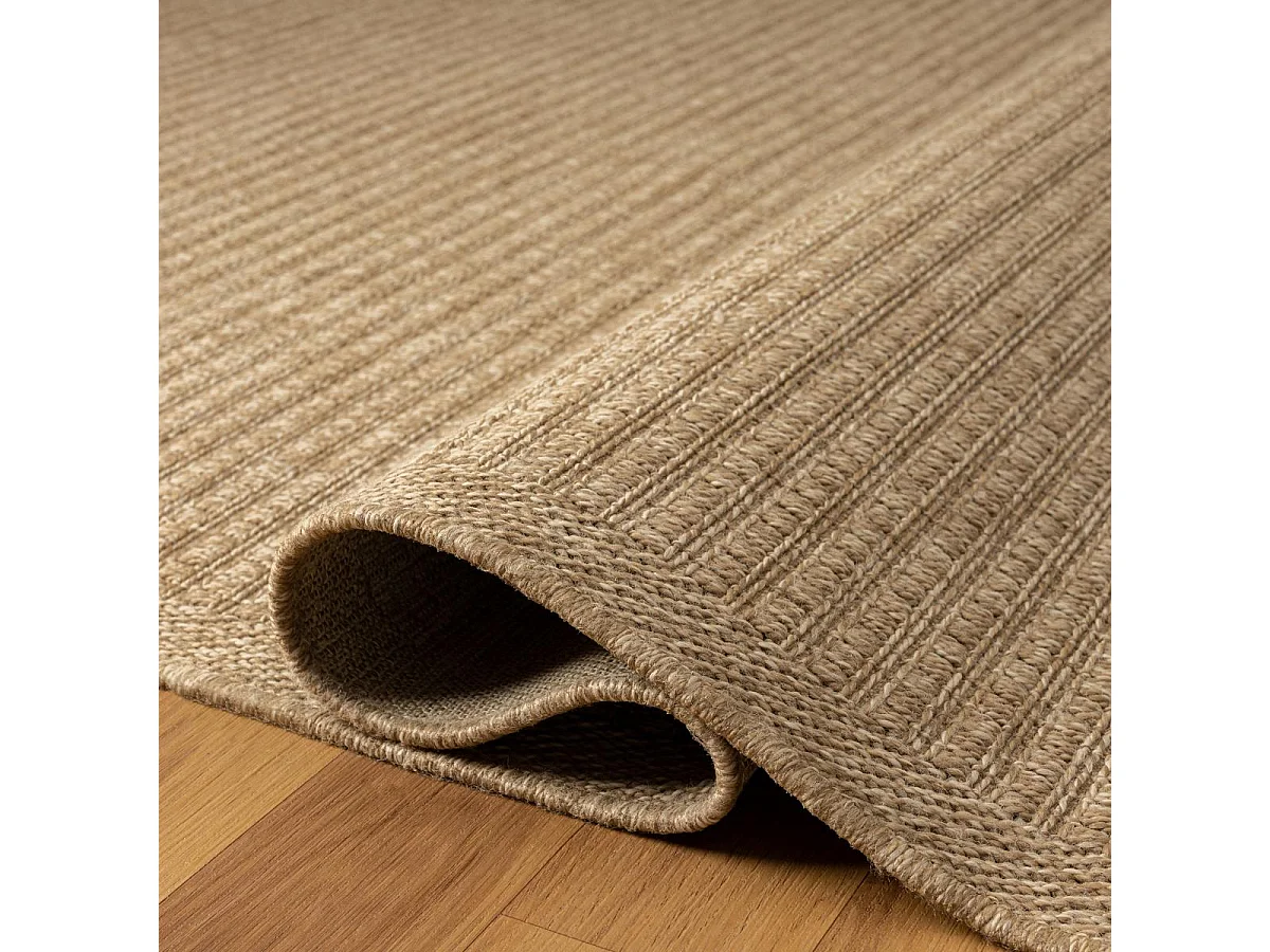 Tapis extérieur 80x150 tissé kilim marron LYN13 JUTE ART K