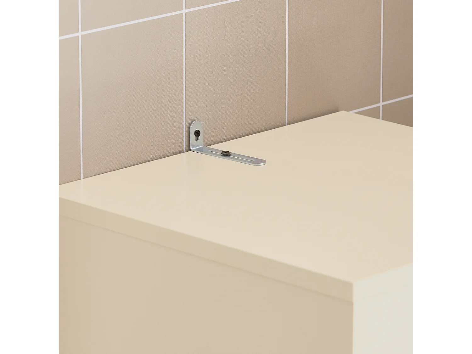 Mobile bagno salvaspazio Mobile alto con 2 ante Mobile a colonna bagno angolare Beige 35x33x170cm BZR80-MI